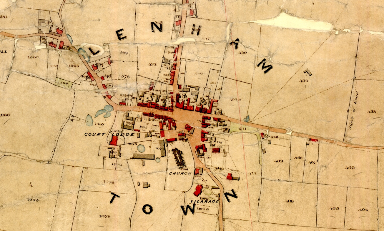 Lenham tithe map showing extract of village